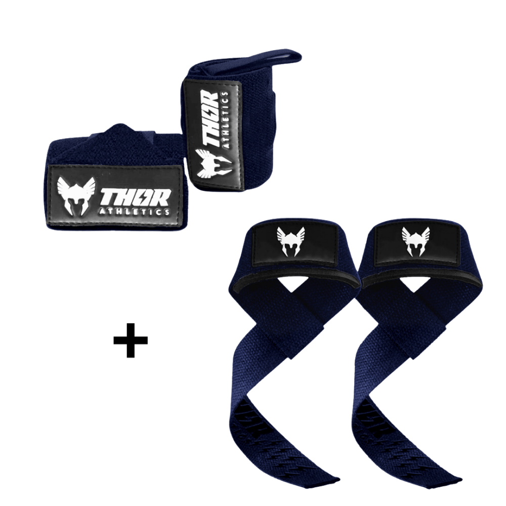 Lifting Straps Extra Grip + Wrist Wraps - Viking Blue