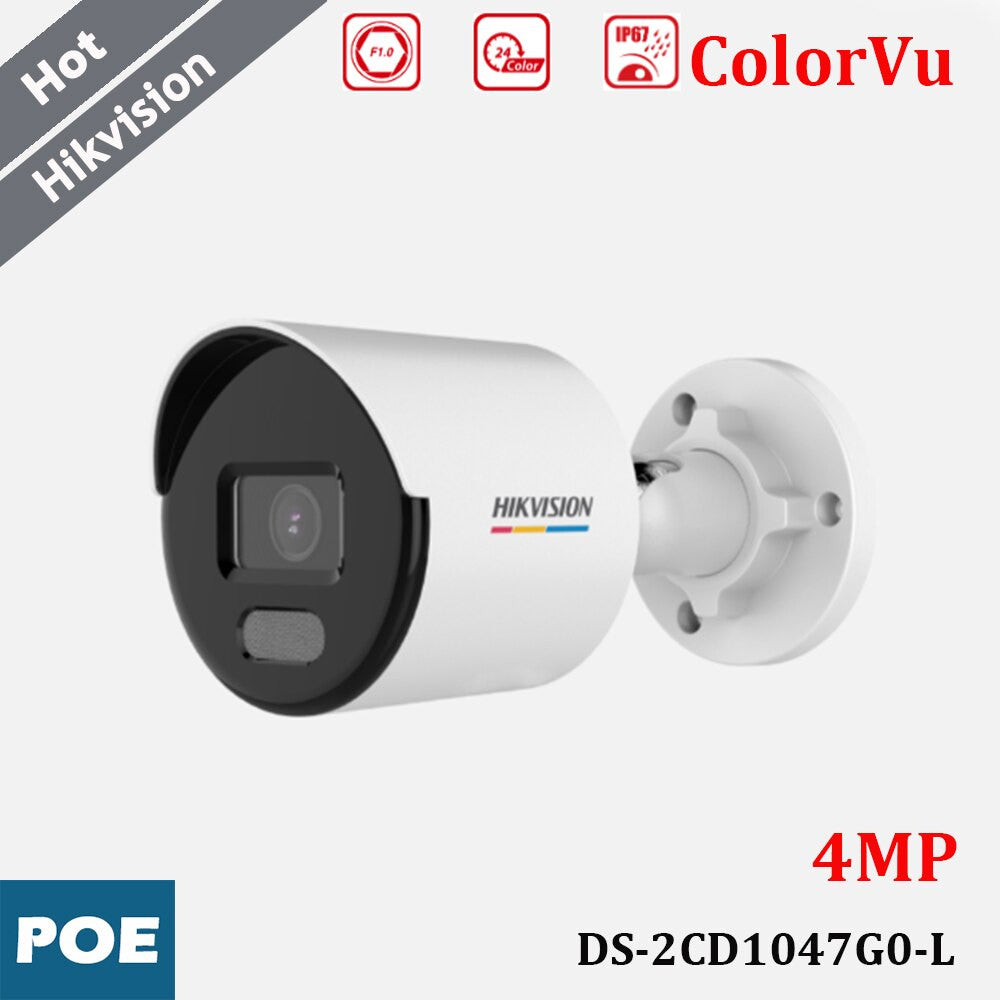 Hikvion DS-2CD1047G0-L 4MP Colorful Imaging Bullet Survillance Camera POE H.265+
