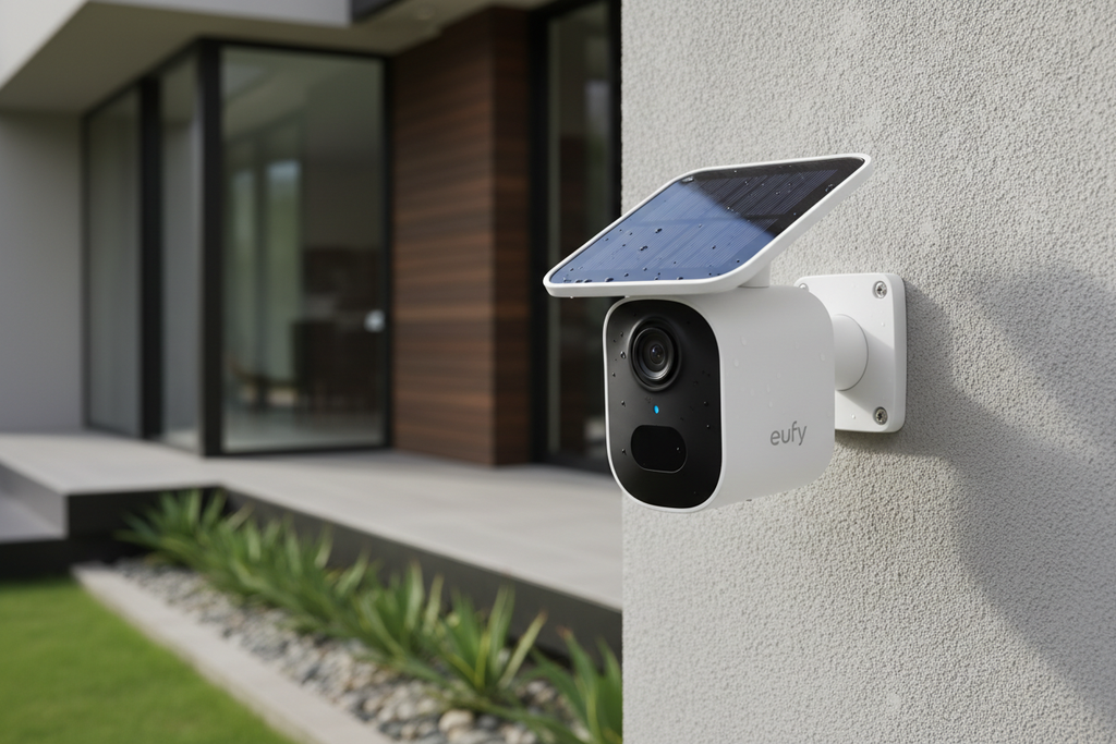 Caméra de Sécurité Eufy avec Panneau Solaire - Surveillance Sans Fil