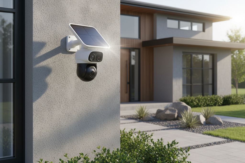 SoloCam S340 - Caméra de Sécurité Sans Fil avec Double Objectif et Panneau Solaire