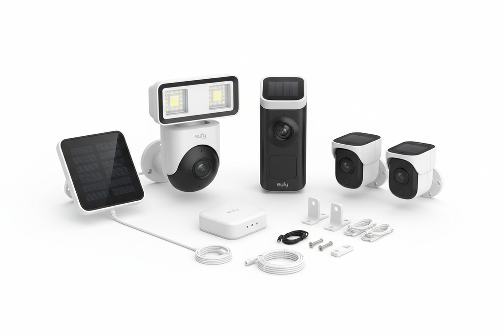 Kit complet de caméras Eufy avec panneaux solaires